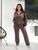 Прогулочный костюм "Леопард" plus size велюр-плюш арт. 0536/1 50-52 Мокко