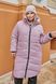 Жіноча куртка зимова plus size арт.432 довга утеплена з капюшоном однотонна повсякдена розмір 50-52 Пильна троянда