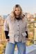 Куртка з трикотажними рукавами plus size арт. 0555 48-50 Кремовий