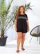 Жіночий повсякденний комплект plus size арт.0497 футболка з шортами розмір 52-54 принт гусяча лапка