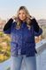 Куртка з трикотажними рукавами plus size арт. 0555 48-50 Синій