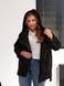 Стильный кардиган-косуха из трикотажа "баранец" plus size арт. 0550 48-50 Черный