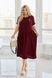 Стильное платье с косой талией и украшением plus size арт.0527 50-52 Винный