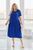 Стильное платье с косой талией и украшением plus size арт.0527 50-52 Электрик