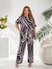 Стильный брючный костюм двойка Plus Size американский креп арт.0532/2 48-50 Фрезовый