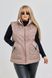 Стильная женская безрукавка plus size арт.471 на синтепоне с высоким воротником повседневная размер 50-52 Мокко