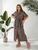 Стильне лляне плаття-халат Пляс в комплекті plus size арт.0537/1 48-50 Браун