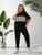 Стильный прогулочный костюм-двойка plus size из двунитки + микродайвинг арт.0534/2 48-50 Черный + Зебра