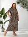 Стильне лляне плаття-халат Пляс в комплекті plus size арт.0537/1 48-50 Браун