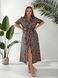 Стильне лляне плаття-халат Пляс в комплекті plus size арт.0537/1 48-50 Браун