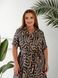 Стильне лляне плаття-халат Пляс в комплекті plus size арт.0537/1 48-50 Браун