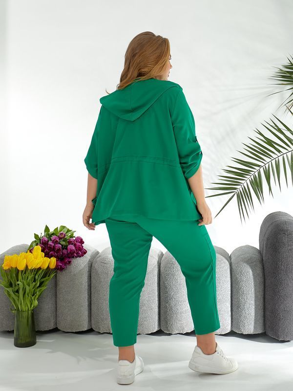 Стильний прогулянковий костюм plus size арт. 0523/1 48-50 Трава