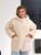Стильный кардиган-косуха из трикотажа "баранец" plus size арт. 0550 48-50 Сливочный