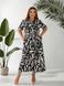 Стильне лляне плаття-халат Пляс в комплекті plus size арт.0537/2 48-50 Чорно-Білий