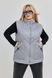 Стильная женская безрукавка plus size арт.471 на синтепоне с высоким воротником повседневная размер 50-52 Светлый графит