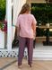 Стильный брючный костюм plus size из софта арт.0541 48-50 Белый горошек
