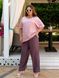 Стильный брючный костюм plus size из софта арт.0541 48-50 Белый горошек