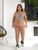 Стильный прогулочный костюм-двойка plus size из двунитки + микродайвинг арт.0534/6 48-50 Мокко + Леопард Светлый беж