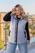 Стильна жилетка на синтепоні 100 plus size арт. 0556 48-50 Світлий Графіт