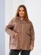 Жіноча вітрівка вільного крою plus size арт.0494 легка куртка з плащівки водонепроникна розмір 50-52 Мокко