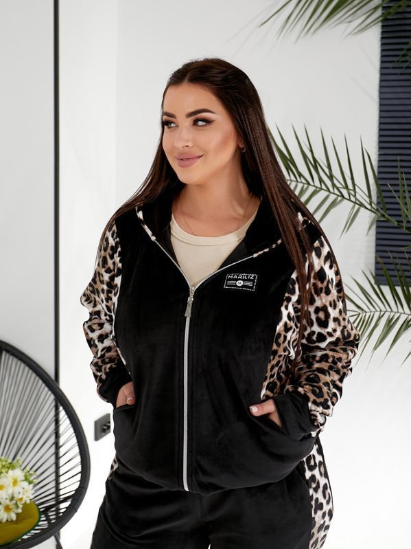 Прогулочный костюм "Летучая мышь" Plus Size велюр-плюш арт.0535/1 50-52 Барс